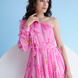 Pink Pastoral Mist Mini Dress