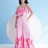 Fuchsia Orchid One Shoulder Jumpsuit