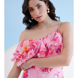 Fuchsia Orchid One Shoulder Jumpsuit