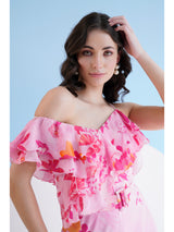 Fuchsia orchid one shoulder jumpsuit