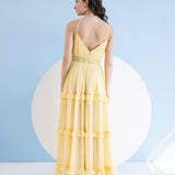 Yellow Halter Neck Maxi Dress