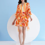 Orange Orchid Short Tiered Mini Dress