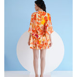 Orange Orchid Short Tiered Mini Dress