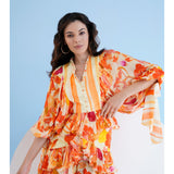 Orange Orchid Short Tiered Mini Dress