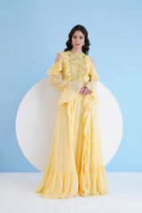 Yellow Maxi Dress With Lace Detailing