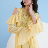 Yellow Maxi Dress With Lace Detailing
