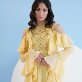 Yellow Maxi Dress With Lace Detailing