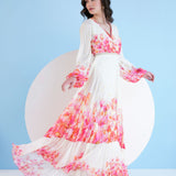 Red Bauhinia Maxi Dress