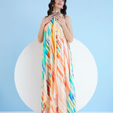 Multi Mystic Line Asymmetric Dress