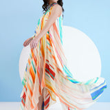 Multi Mystic Line Asymmetric Dress