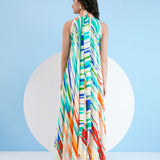 Multi Mystic Line Asymmetric Dress