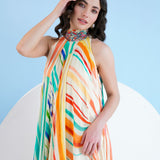 Multi Mystic Line Asymmetric Dress