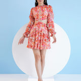 Red Dark Orchid Mini Tiered Dress