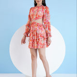 Red Dark Orchid Mini Tiered Dress