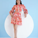 Red Dark Orchid Mini Tiered Dress