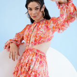 Red Dark Orchid Mini Tiered Dress