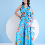 Teal Botanical Jumpsuit