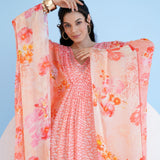 Mushroom and Pastoral Kaftan Dress