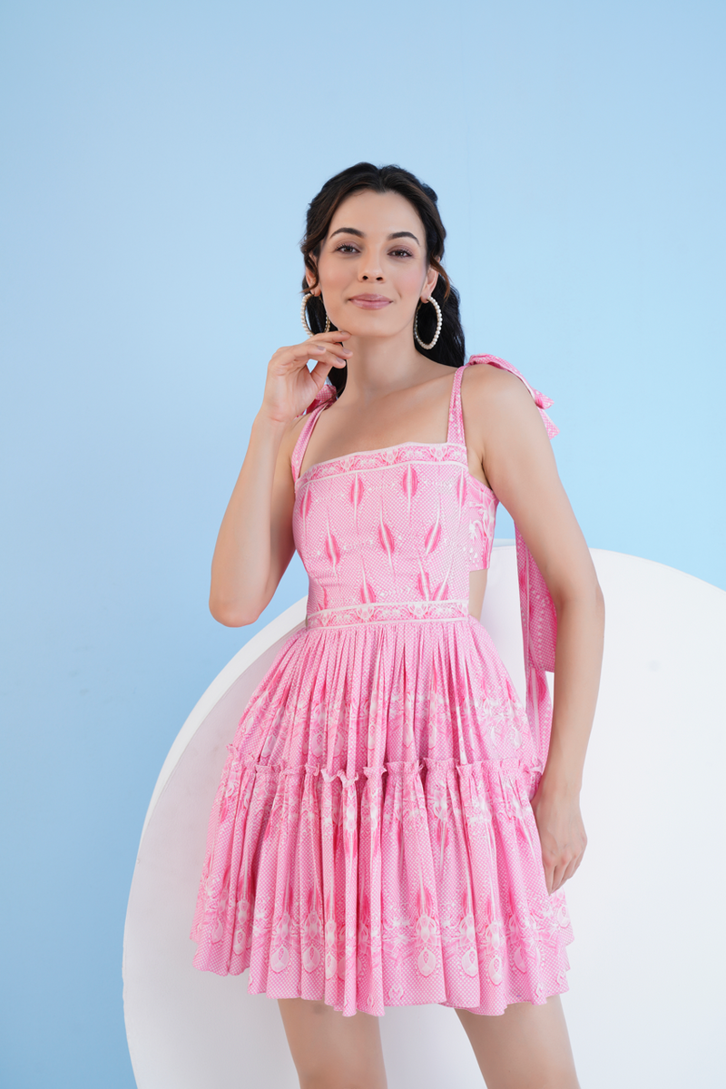 Ice Fly Gathered Mini Dress