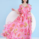 Dark Pink Lilium Maxi Dress
