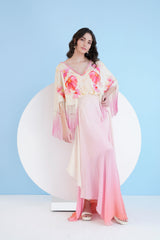 Bauhinia printed ombre maxi dress
