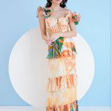 Mysterious Tropic Tiered Maxi Dress