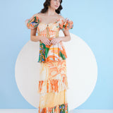 Mysterious Tropic Tiered Maxi Dress