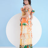 Mysterious Tropic Tiered Maxi Dress