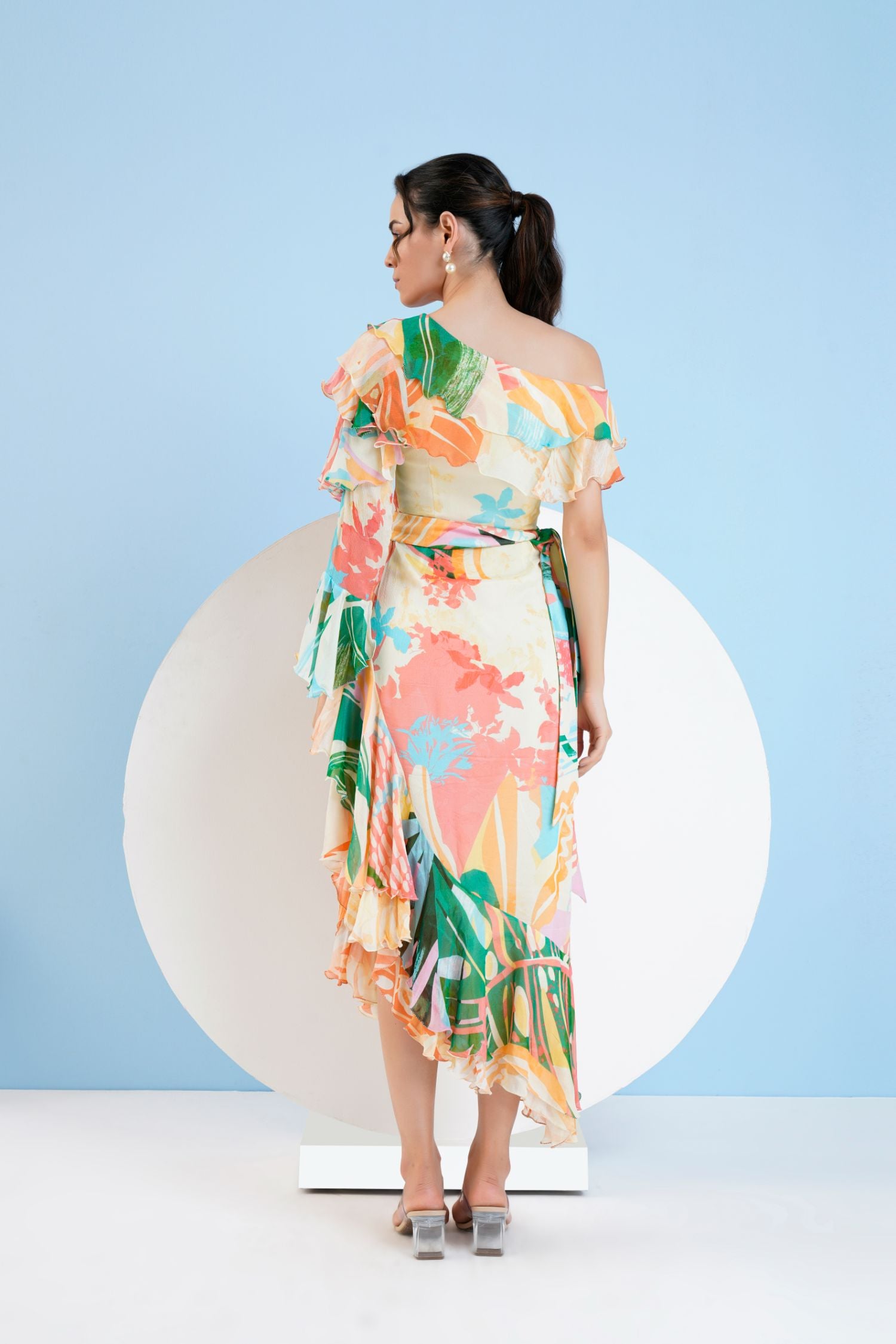 Tropical Crush Printed One Shoulder Dress