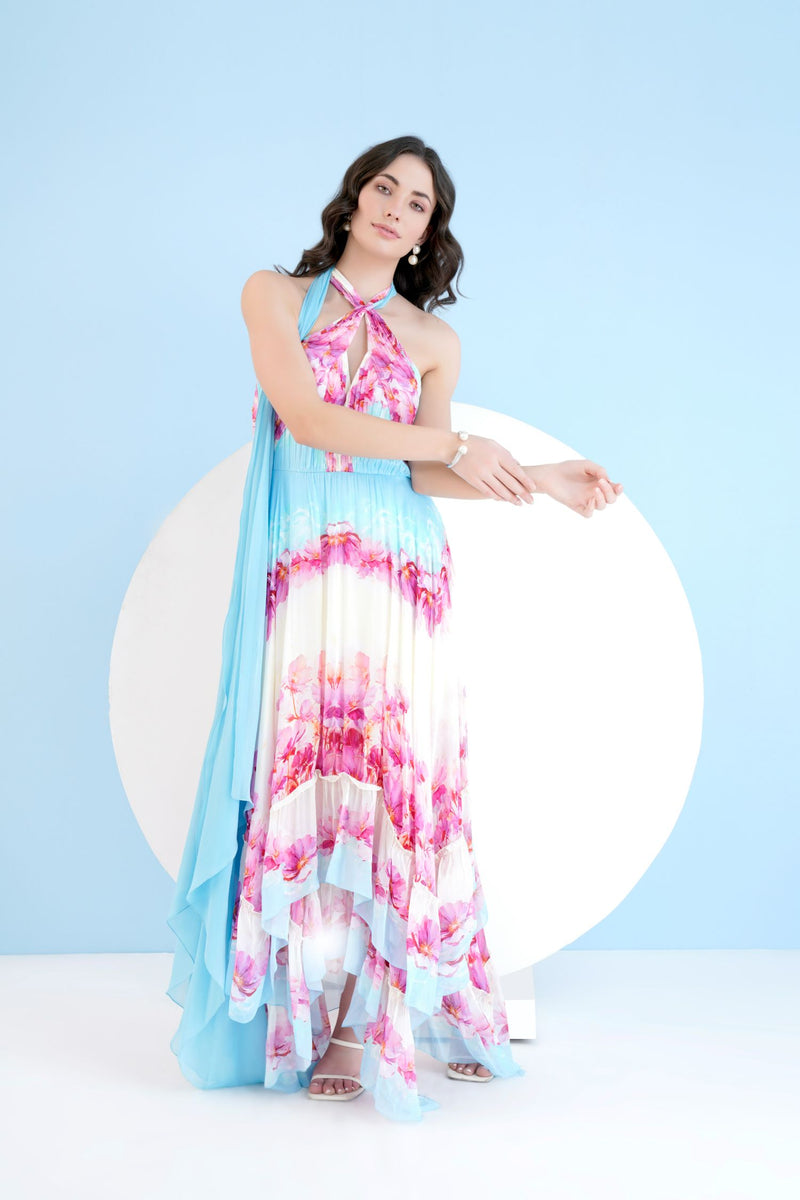 Pink Dune Asymmetric Dress