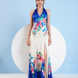 Floral Expression Halter Maxi Dress