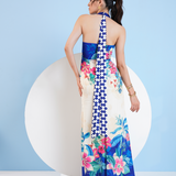 Floral Expression Halter Maxi Dress