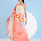 Peach Damsel Kaftan Dress