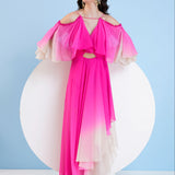 Pink Ombre High Low Maxi Dress