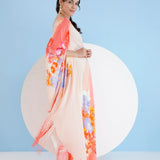 Peach Damsel Kaftan Dress