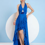 Blue Halter Neck Dress