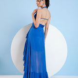 Blue Halter Neck Dress