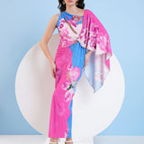 Blue Pastoral Jersey Maxi Dress