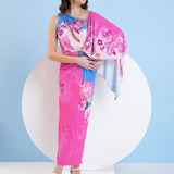 Blue Pastoral Jersey Maxi Dress