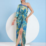 Gold Foil Botanical Foliage Dress