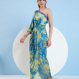 Gold Foil Botanical Foliage Dress