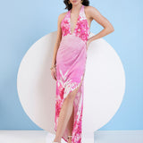 Jersey Maxi Dress with Plunging Neckline