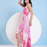 Jersey Maxi Dress with Plunging Neckline