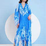 Blue Sapphire High Low Maxi Dress