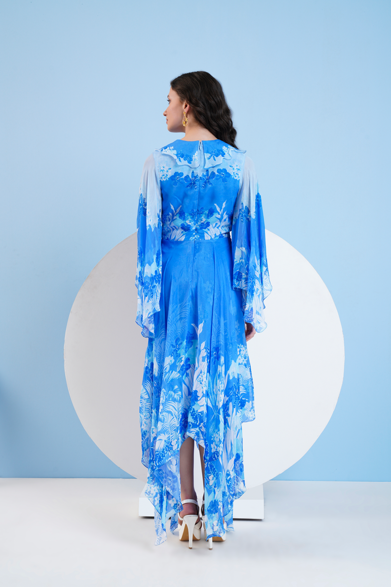 Blue Sapphire High Low Maxi Dress
