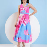 Blue Pastoral Midi Dress