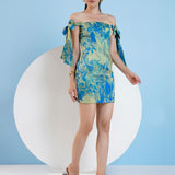 Gold Foil Fitted Bodycon Mini Dress