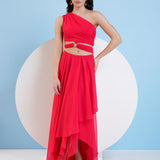 Swarovski Red Asymmetric Dress