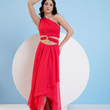 Swarovski Red Asymmetric Dress