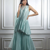 Aqua kurta sharara set
